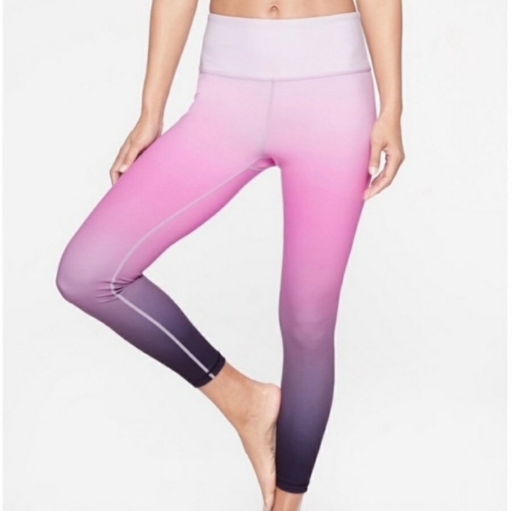 Athleta Elation Pink Ombre 7/8 Tight Leggings SM